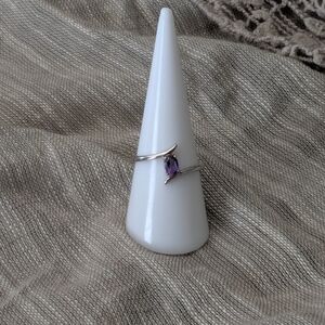 Elegant Sterling Silver Ring with Purple Gemstone
